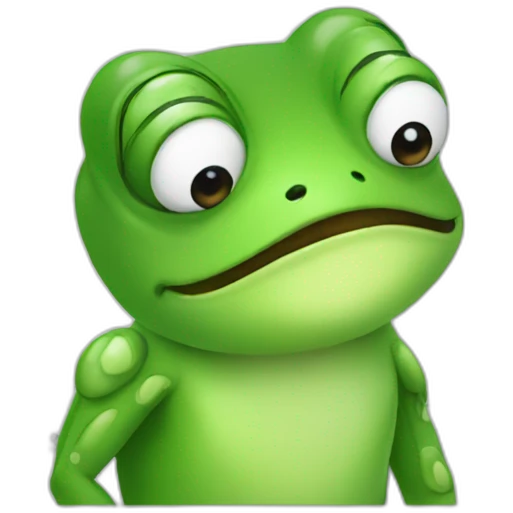 frog looking at a chart emoji