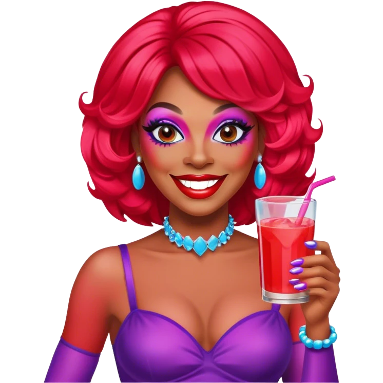 Black drag queen with koolaid emoji