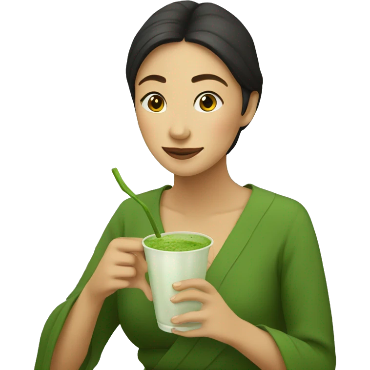 Women drinking matcha  emoji