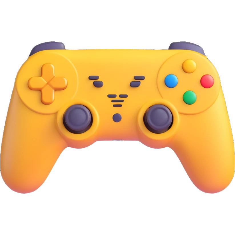 game controller, 3D emoji animated icon style, soft shading, lively and expressive emoji