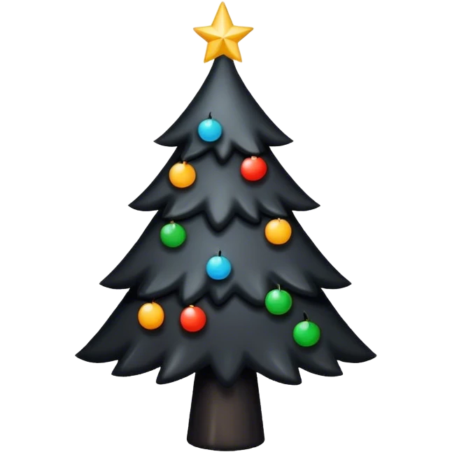 Black christmas tree emoji