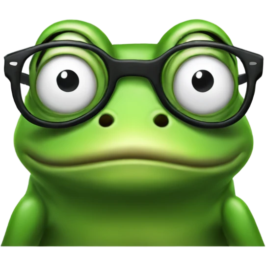 Frog with big nose and glasses emoji