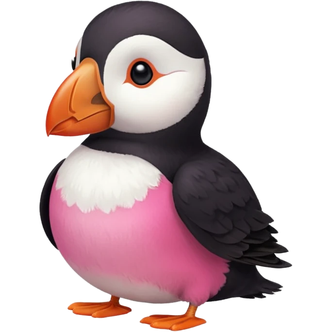pink puffin stuffinf emoji