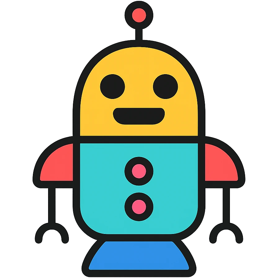 color outline icon of a robot emoji