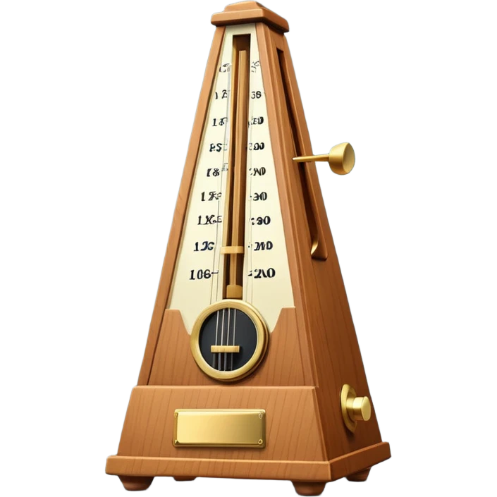 classic wooden metronome with swinging arm emoji