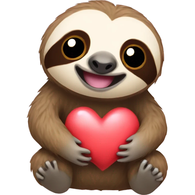 Sloth with heart emoji