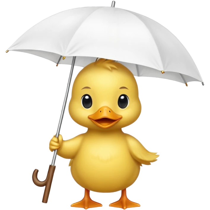 baby Duck holding white umbrella emoji