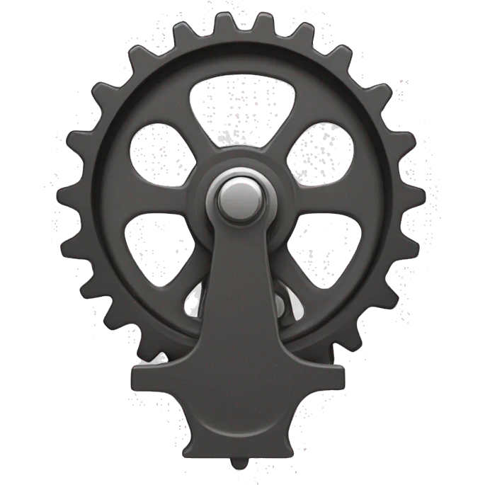 Half gear pulley on the bottom crown on top emoji
