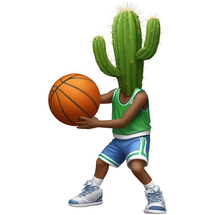 Cactus playing basketball emoji