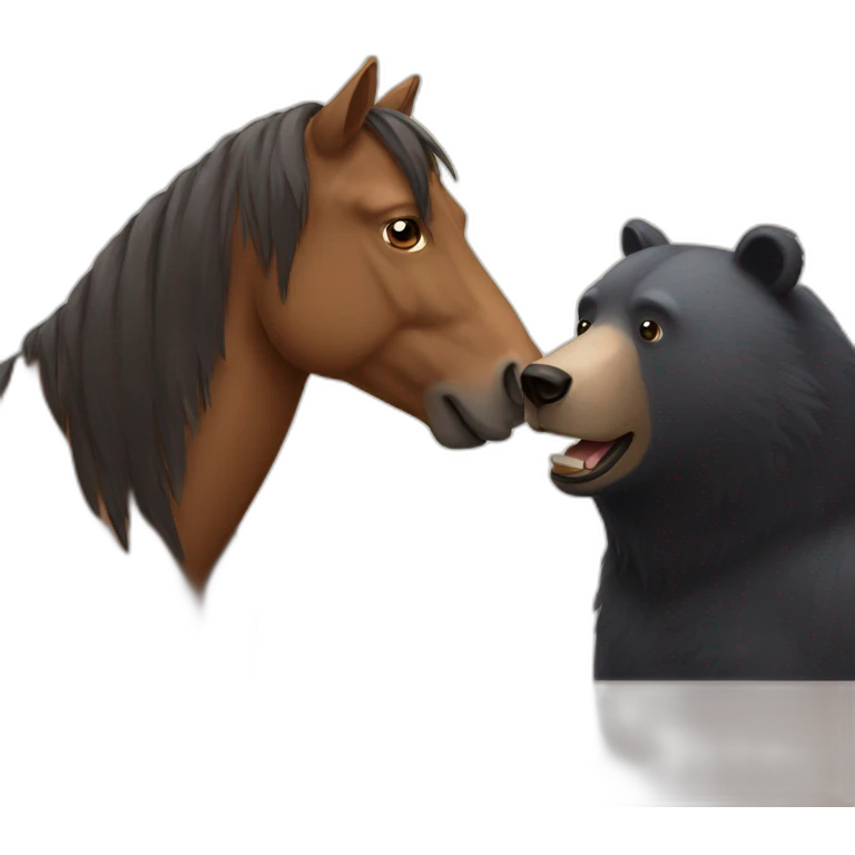 horse and bear friends emoji