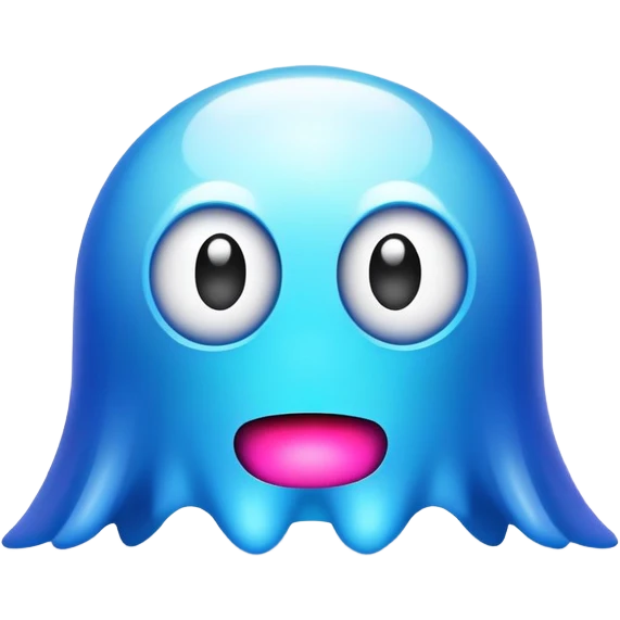 Classic Pacman ghost character with big eyes emoji