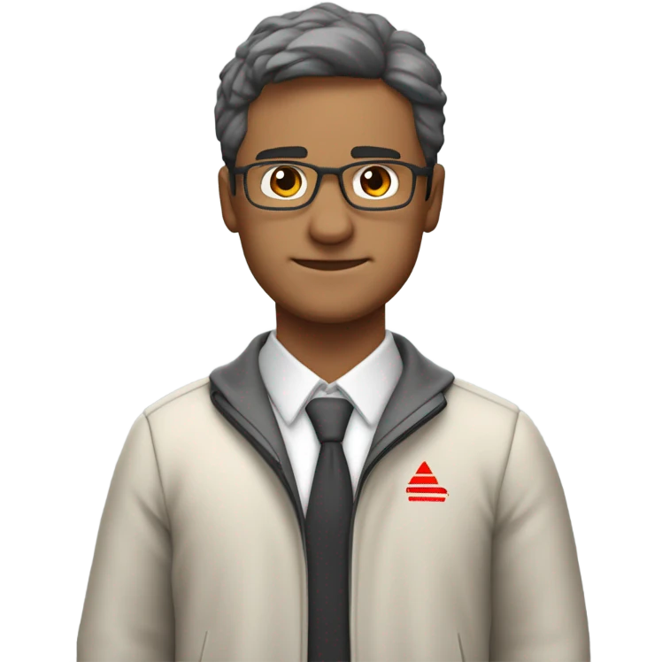 profesor de educacion fisica, chandal rojo de adidas, medio cuerpo, pelo castaño, y joven,y guapo emoji