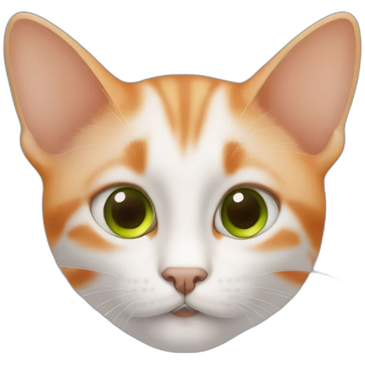 Chat avec des oreilles orange au yeux verts emoji