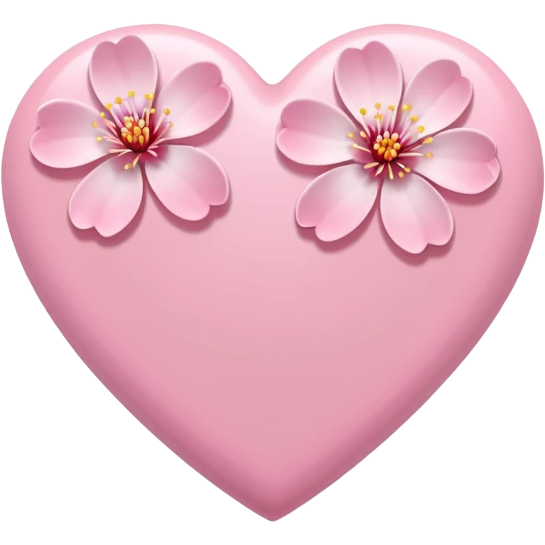 white heart with pink sakura blossom emoji