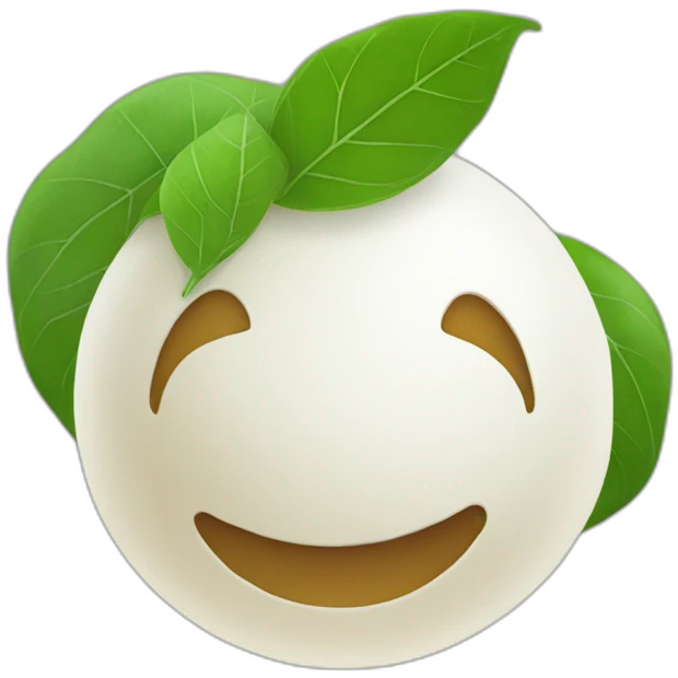 ball of mozarella + leaf emoji