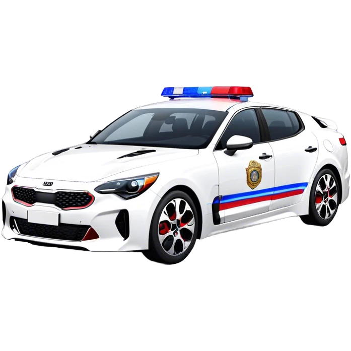 Police Car - Kia Stinger (Model Year: 2018) (Iconic Colour: White with blue and red markings) emoji
