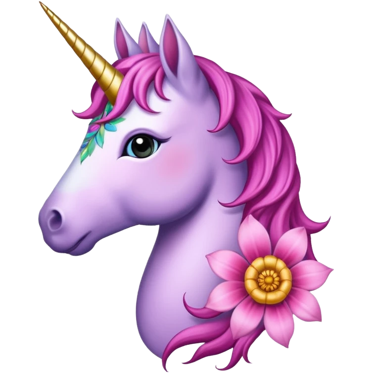 tattoed flower unicorn emoji
