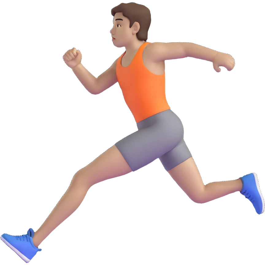 athlete with brown hair emoji