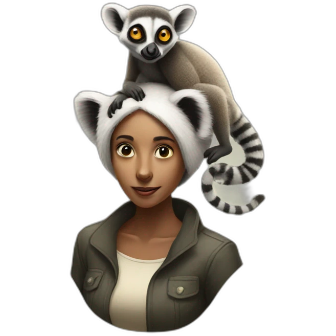 lemur-with-human-woman-on-back emoji