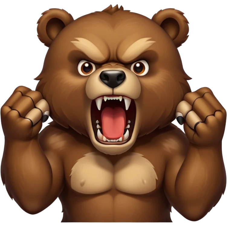 Angry fighting bear emoji