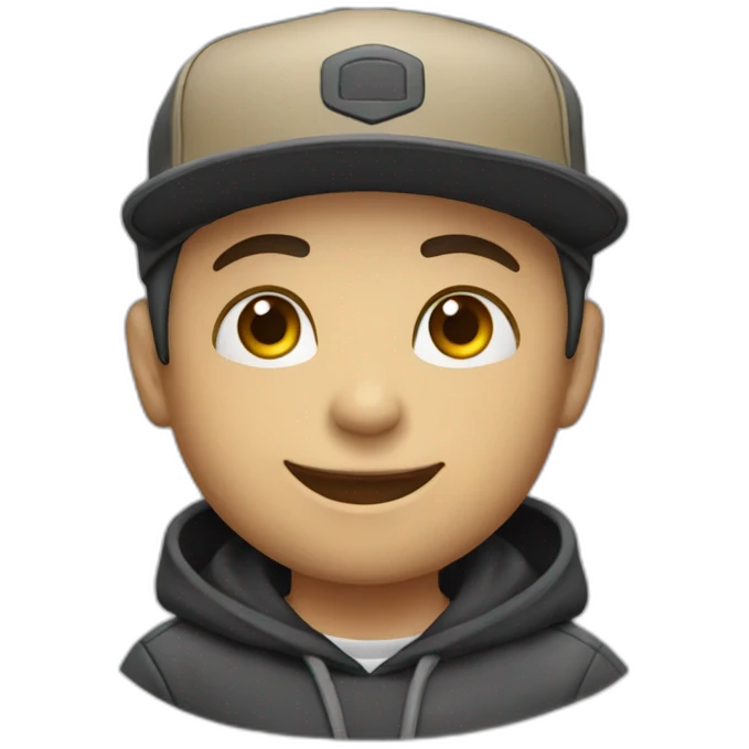 Presona tatuada con gorra emoji