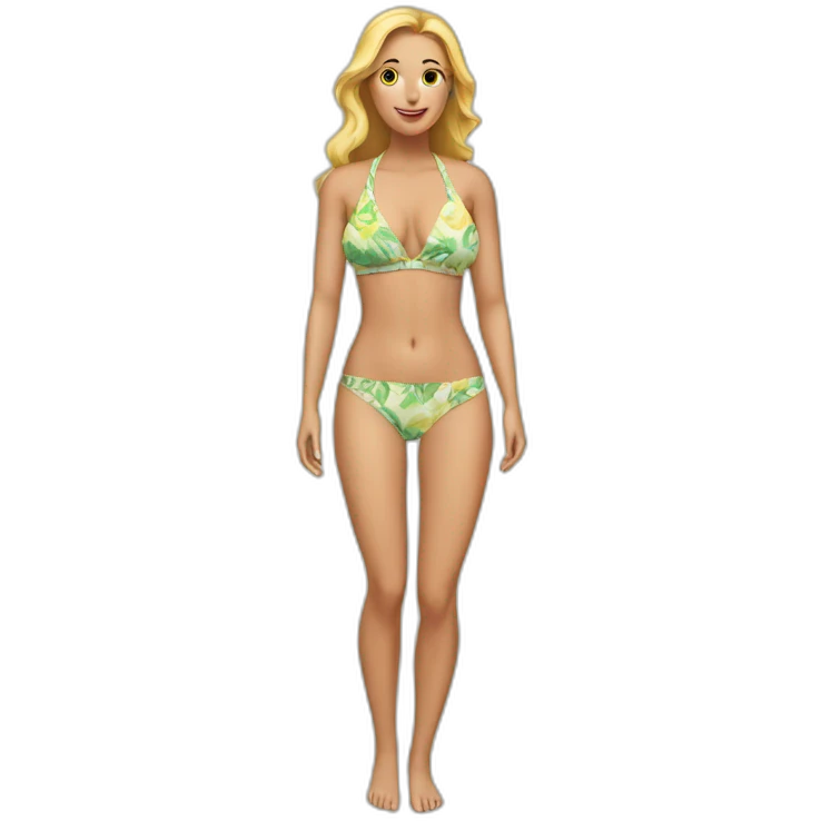 soft-fit Caucasian woman bikini (beach body) bed emoji