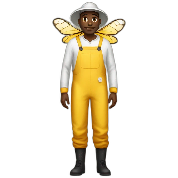 tall Black man as a beekeeper full body emoji