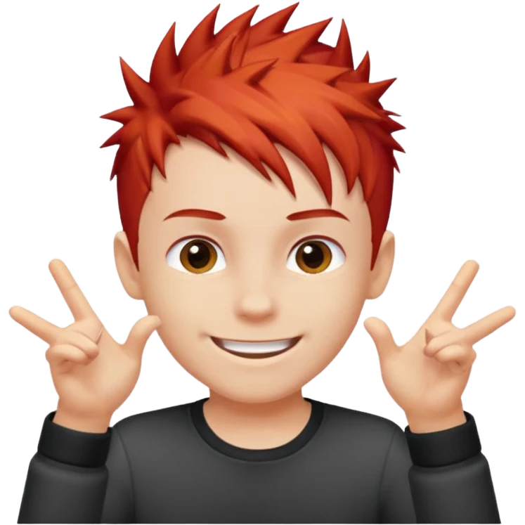 Boy with Red Hair – short spiky red haircut, energetic pose.










































 emoji