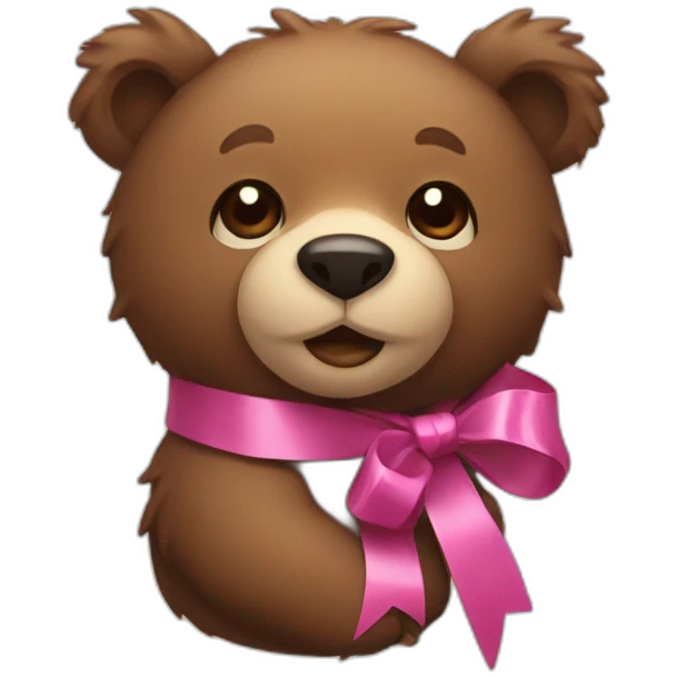 bear with ribbon emoji