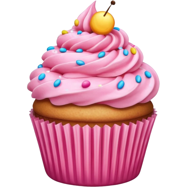 Cupcake with pink icing emoji
