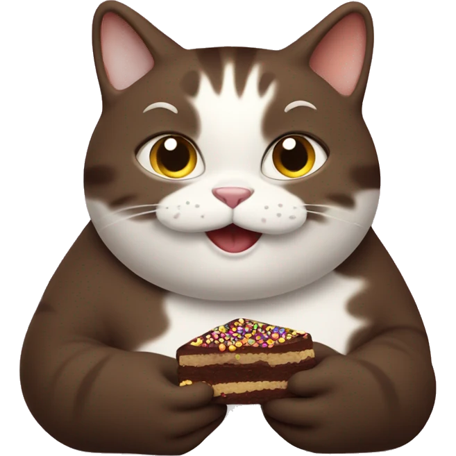 Fat cat eating chocolate  emoji