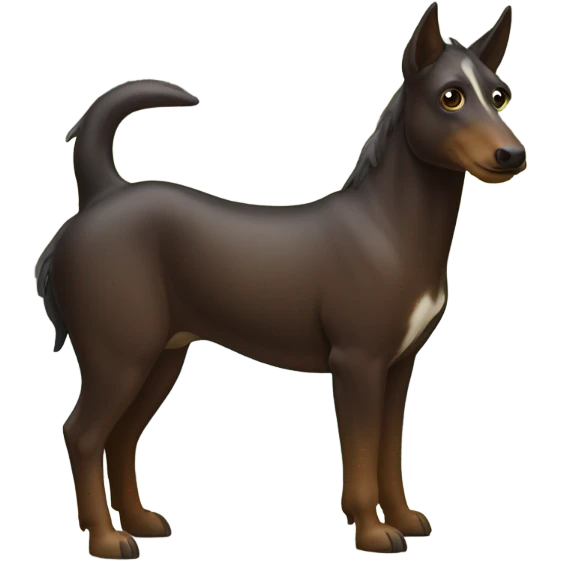 Brown Australian  kelpie con mancha blanca en el pecho emoji