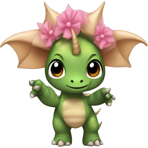 A Triceratops with a tutu and point shoes emoji