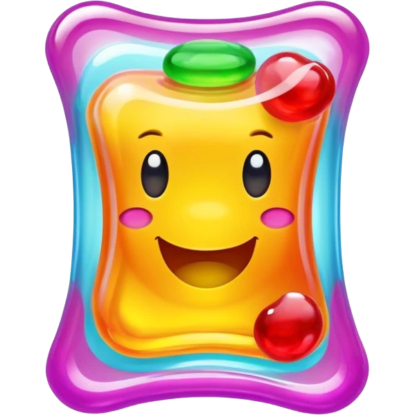 gusher gummy with visible liquid center bright colors emoji