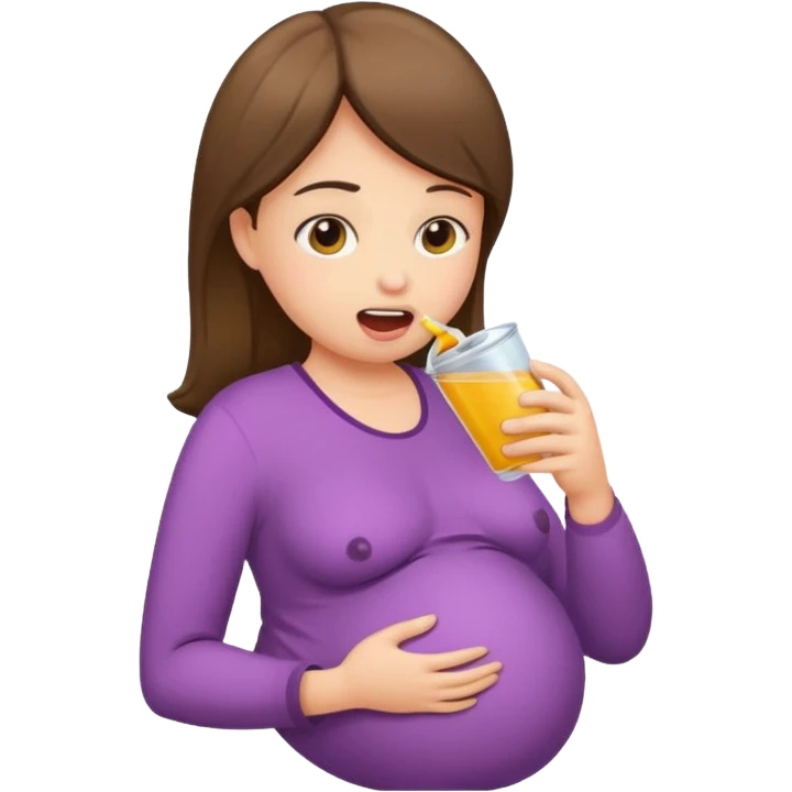 Pregnant women swallowing people emoji
