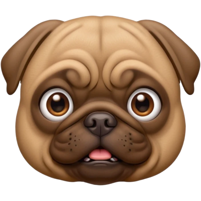 Brown Pug dog I'd like a 3D emoji emoji