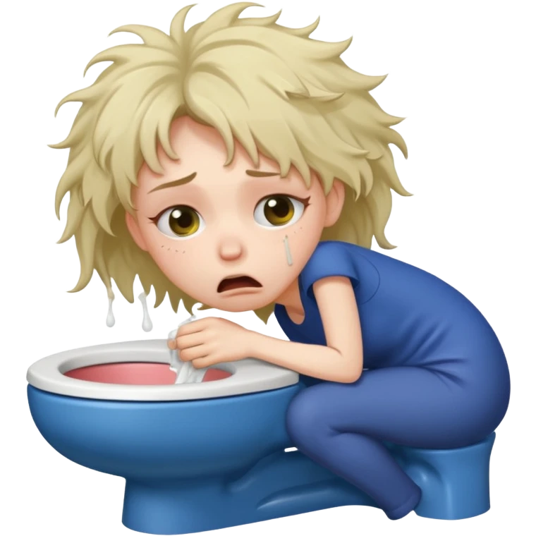 woman very skinny pewking inside toilet emoji