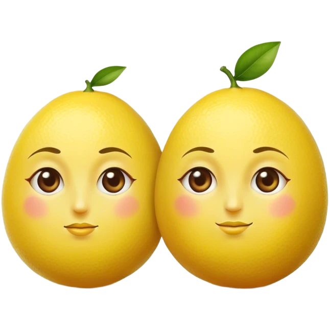 A pair of lemons side by side shaped like a woman emoji
