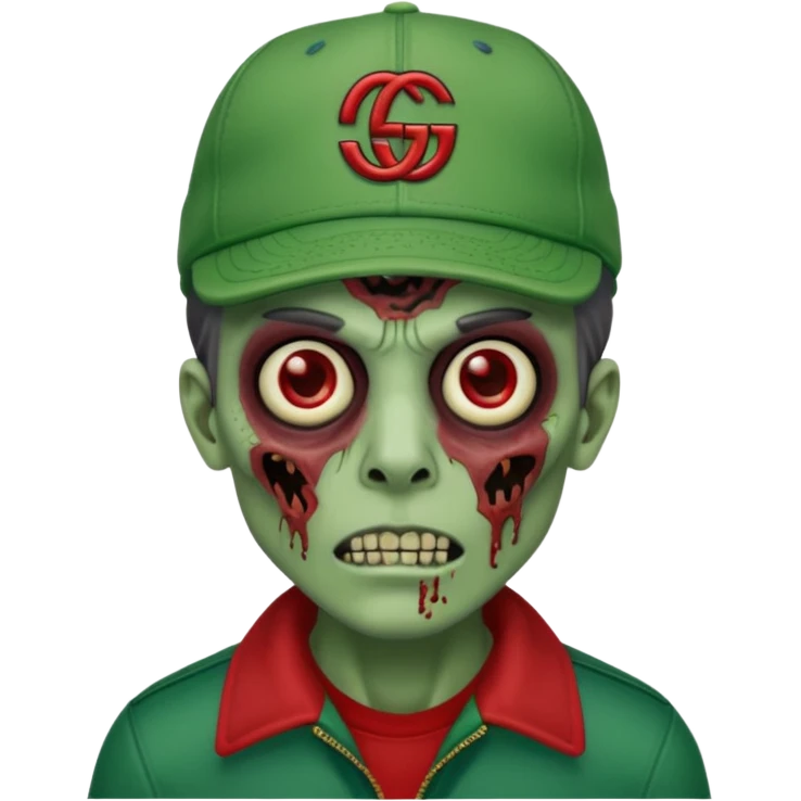 Create a zombie emoji with a gucci cap emoji