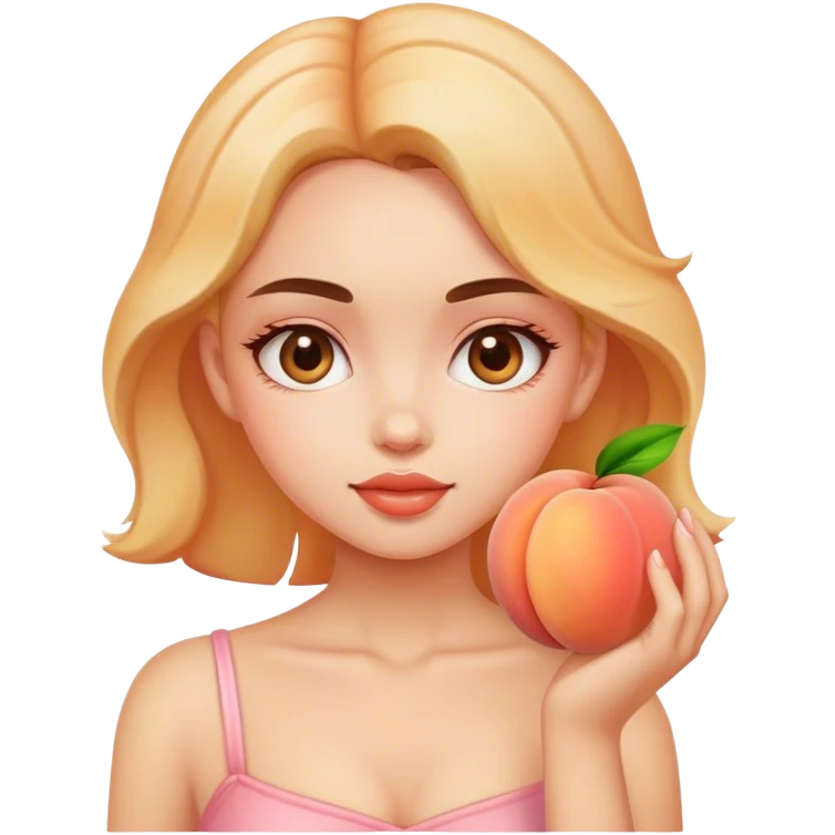 Girl with peach emoji