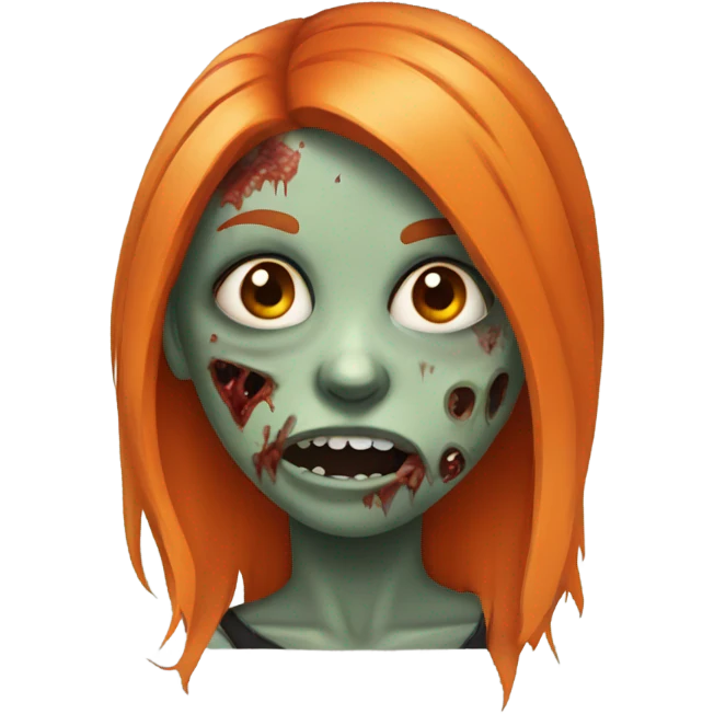 a girl zombie with orange hair emoji