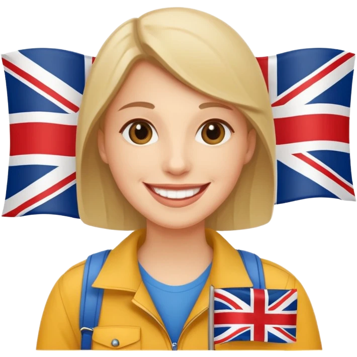 a tourist with an English flag emoji