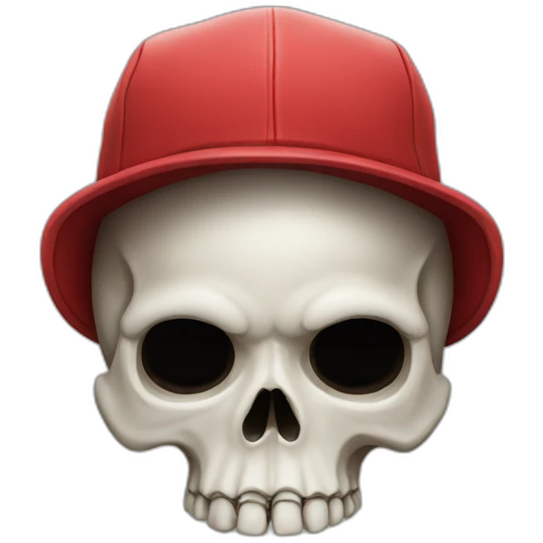 skull wearing a cap emoji