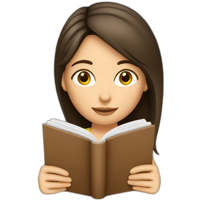 basic-brunette-girl-reading emoji