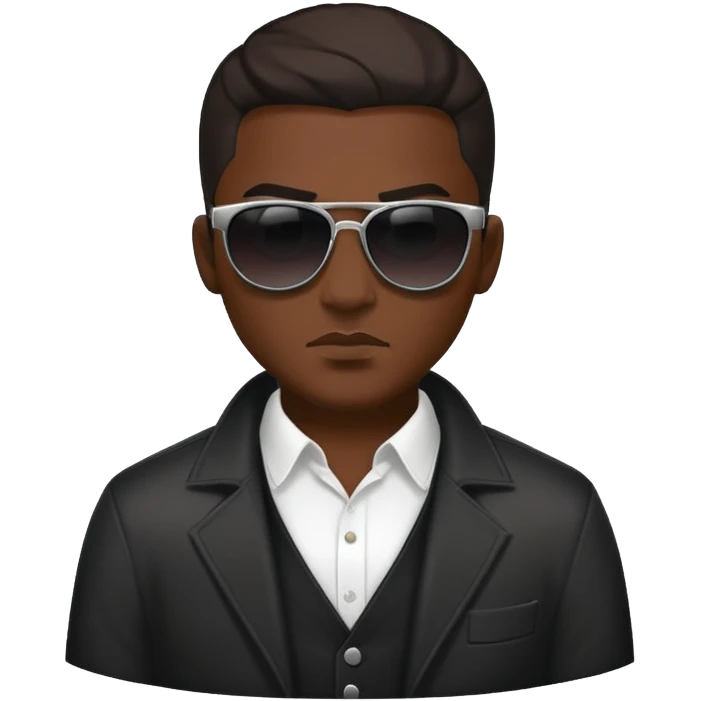 evil gangster character with sunglasses and scar emoji