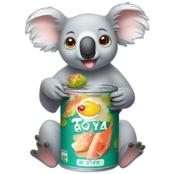 koala eating tuna in a can emoji
