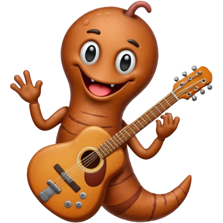 earthworm playing guitar emoji