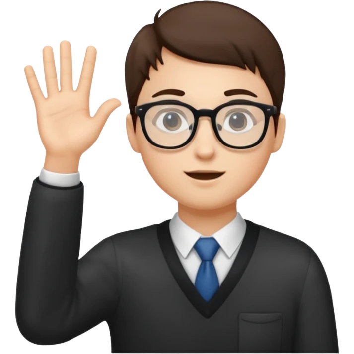 student raising hand to ask a question emoji