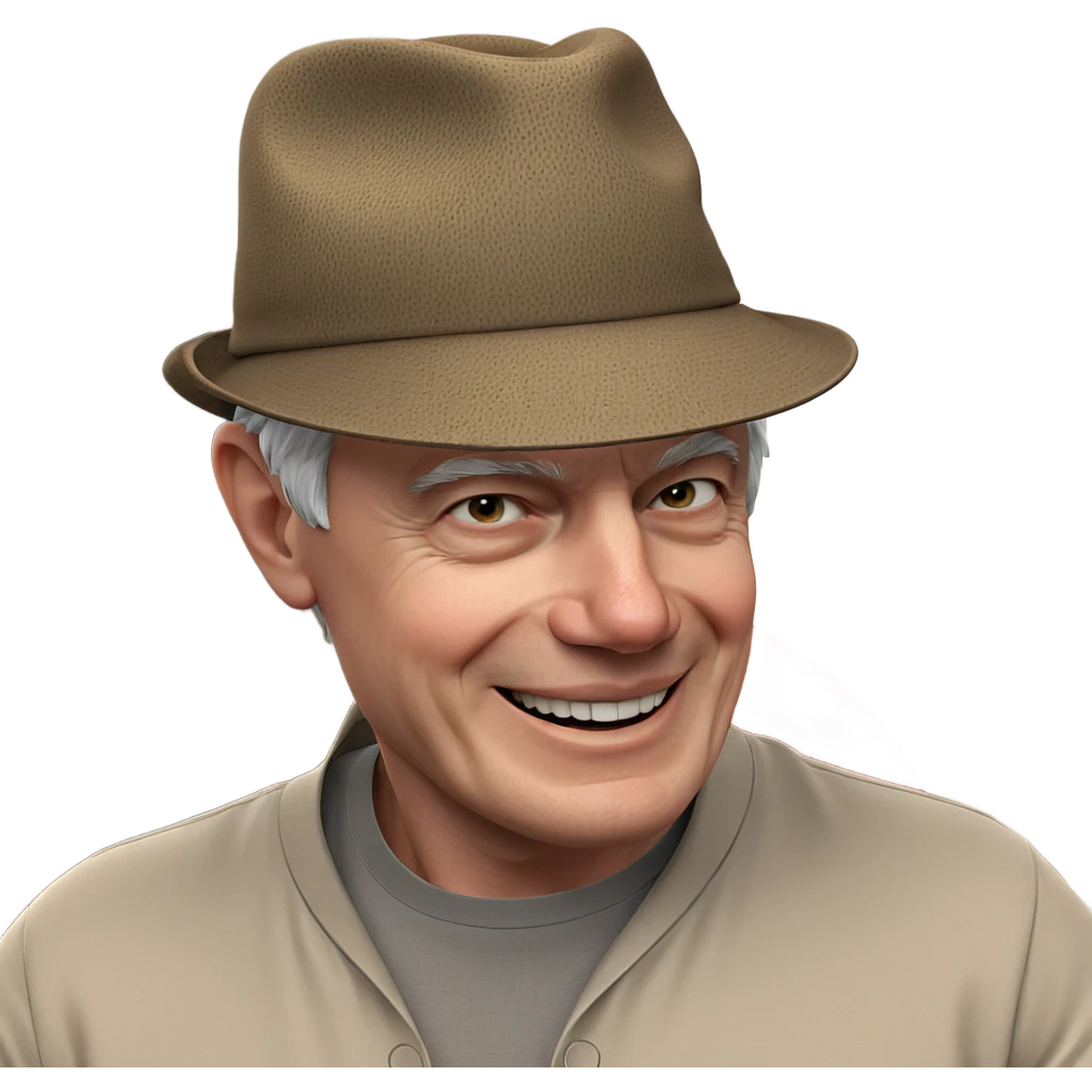 smiling boy with hat indoors emoji