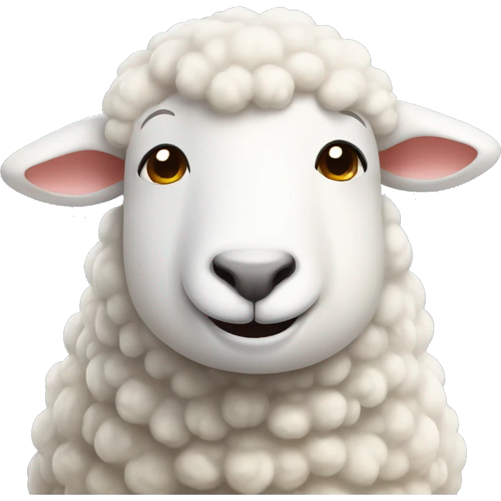 Cute white sheep face emoji